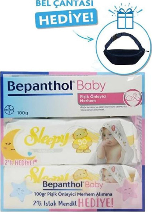 Baby Pişik Önleyici Krem 100 gr+2'li Islak Mendil + Bel Çantası Hediye Seti
