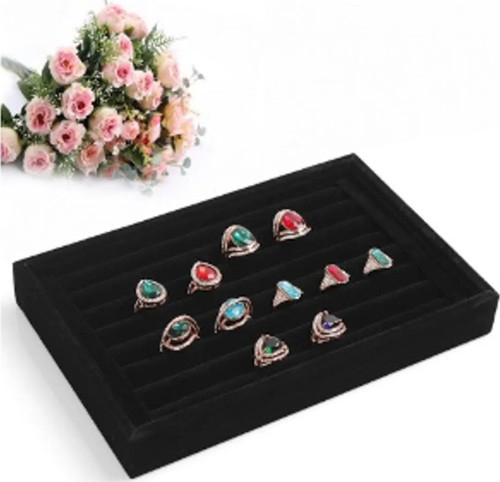 Tunus Model Süet Kumaş Siyah Renk 14/22 cm Sosis Yüzük Tablası