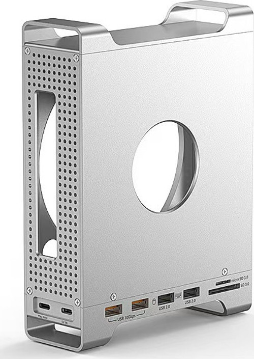 Mac Mini M4/M4 Pro 9 in 1 Type-C NVME SSD Alüminyum Çevirici Stand Docking Station CDG-NSC201