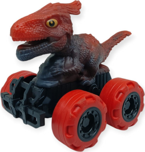 Sürtmeli Dinazor Arabalar 12 cm - H-20 - Kırmızı Parasaurolophus