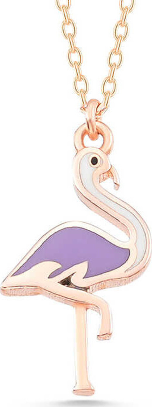 925 Ayar Gümüş Rose Flamingo Kadın Kolye