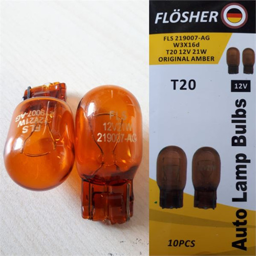 12V Tek Duy (93 Tipi) Sarı 21W Dipsiz Orjinal Amber Cam (T20) Ampul (2 Ad )