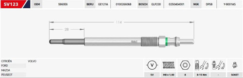 Kızdırma Bujisi 5V Peugeot 207-308-5008-Rcz 1.6-2.0 Hdı Ford Fıesta 2011- (4 Ad )