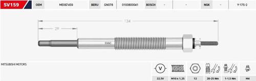 Kızdırma Bujisi 22.5V Mıtsubıshı Truck-Traıler-Cement Mıxer (4 Ad )