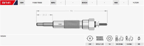 Kızdırma Bujisi 24V Nıssan Caball-Cıvılıan-Clıpper-F22 3.0-3.3D (4 Ad )