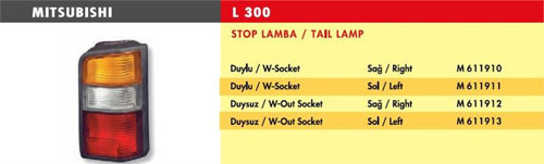 Stop Lamba Mıtsubıshı L300 / Sol (Duysuz) (1 Ad )