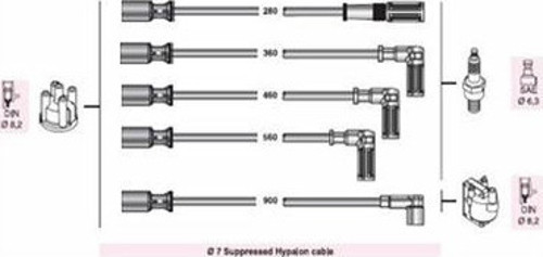 Buji Ve Bobin Kablosu Fıat Tempra  1.4 Tıpo 1.4 87-93 (Bobin Kab. Uzun) (1 Tk )