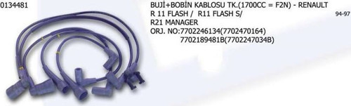 Buji Ve Bobin Kablosu Renault R11 Flaş Flaş S / 21 770246134-7702470164 (1 Tk )