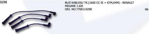 Buji Kablosu 7700114298 Renault Megane 1 6İe (1 Tk )