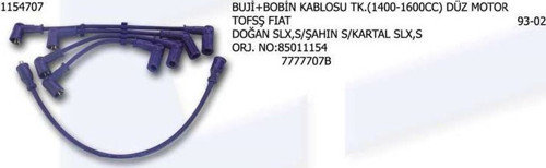 Buji Ve Bobin Kablosu Tk.Fıat Dkş Doğan Slx Şahin S Kartal Slx (Uzunlama Motor) (1 Tk )