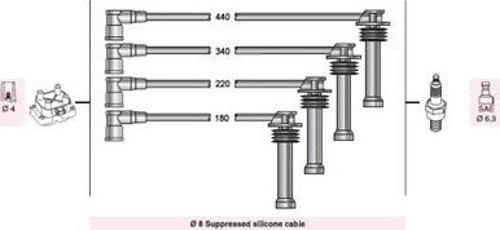 Buji Kablosu Ford Focus İ 1.4-1.6 2.0-04 Fıesta 1.2-1.4 2.0-04 (1 Tk )