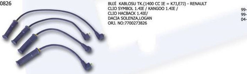 Buji Kablosu Renault Clıo Symbol-Hb 1 4İe Kango 1 4İe-Dacıa Logansolenza (1 Tk )