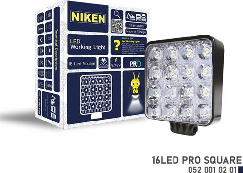 Çalışma Lambası 16 Led Kare (1 Ad )