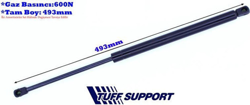 Bagaj Amortisörü Peugeot 307 Sw Break (Uzunluk=493Mm Basınç=600N) (2 Ad )