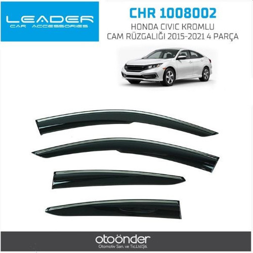 Kromlu Cam Rüzgarlığı Honda Cıvıc 2015-2021 (4 Parça) (1 Tk )
