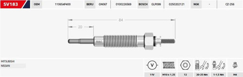 Kızdırma Bujisi 11V Mıtsubıshı Pajero 2,8 Td (4 Ad )