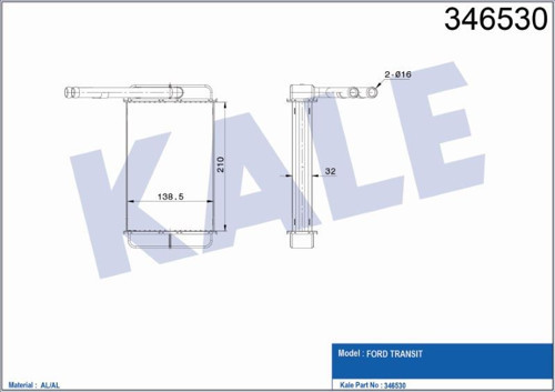 Kalorifer Radyatörü Brazıng Ford Transıt 1.6-2.0-2.5D (85-92) (1 Ad )