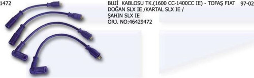 Buji Kablosu Dkş 46429472 1/4 1/6 İe Fıat Dkş Doğan Şahin Kartal Slx İe (1 Tk )