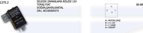 Silecek Zamanlama Rolesi 12V Fıat Dkş 85009375 (1 Ad )