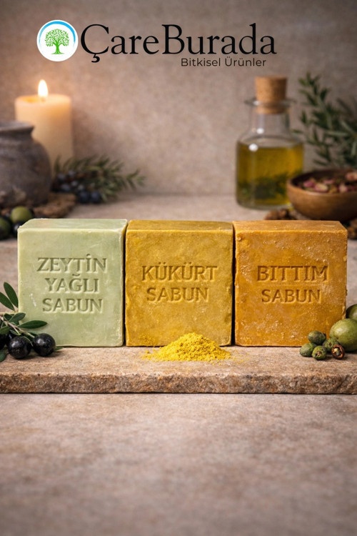 ÇareBurada Sabun Seti 3'lü - Zeytin Yağlı & Kükürt & Bıttım