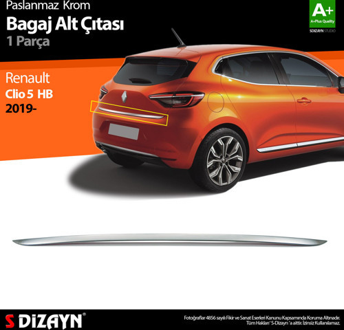 S-Dizayn Renault Clio 5 Krom Bagaj Alt Çıtası 2019 Üzeri