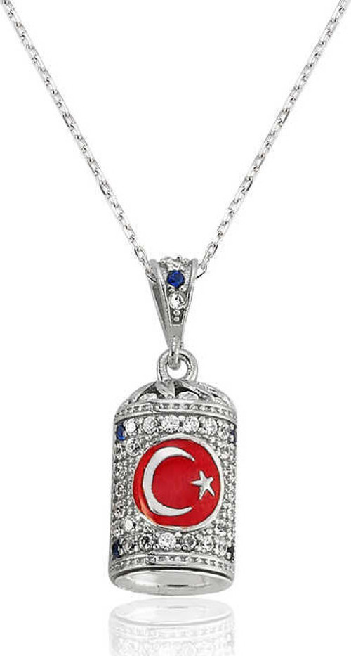 925 Ayar Gümüş Ay Yıldız Cevşen Bayan Kolye