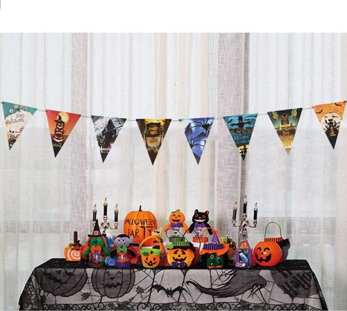 Parti Cadılar Bayramı Halloween Bayrak Banner Süs 8 li 3 Metre