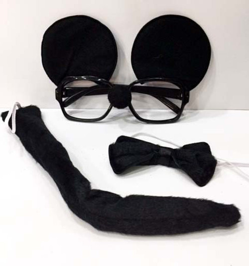 Parti Malzemeleri Mickey Mouse Gözlüğü Papyonu Kuyruğu Seti