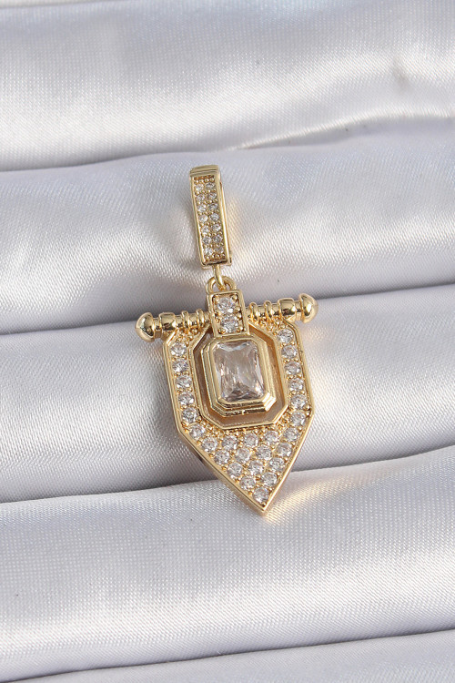 Pirinç Baget Zirkon Taşlı Ajda Charm (Gold Renk)