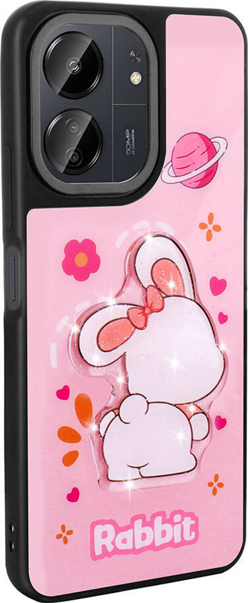 Xiaomi Redmi 13C Kılıf Parlayan Kabartmalı İkonik Figürlü Amas Silikon Kılıf