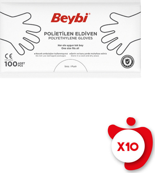 Polietilen Hışır Şeffaf Eldiven 100'lü 10 Paket