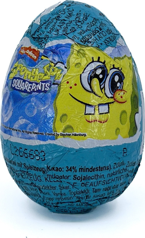 Sponge Bob Square Pants Sünger Bob Kare Şort -Glutensiz Çikolatalı Sürpriz Yumurta 20 g (1 ADET)
