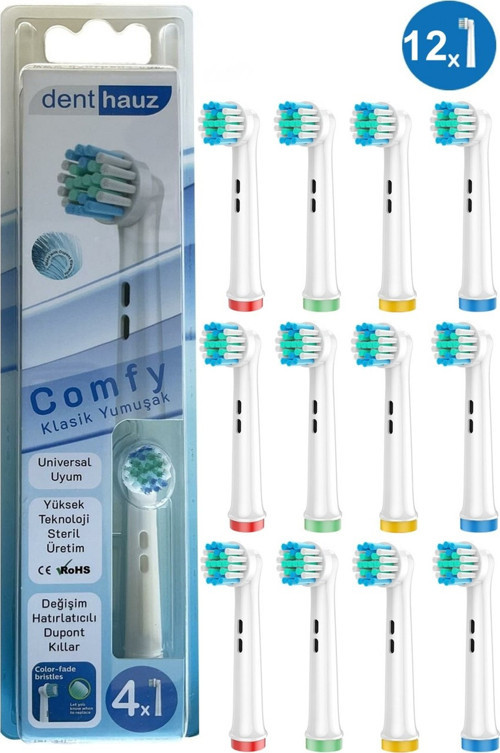 Comfy - Klasik Yumuşak Oral B Şarjlı Diş Fırçası Yedek Başlığı - 12 Adet Yedek Başlık