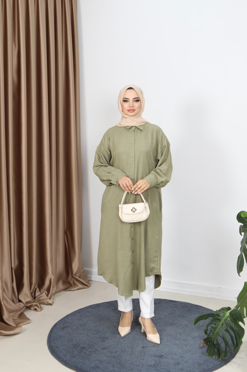 Düğmeli Uzun Tunik