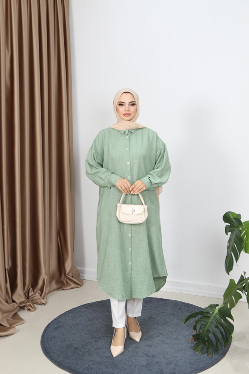 Düğmeli Uzun Tunik