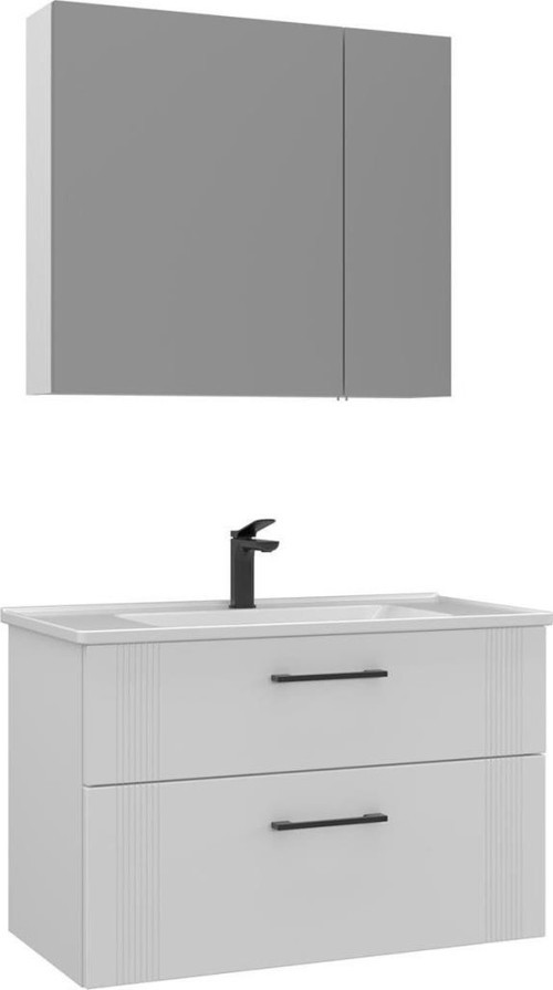 Banyo Dolabı Takım Bari 85 Cm Mat Beyaz