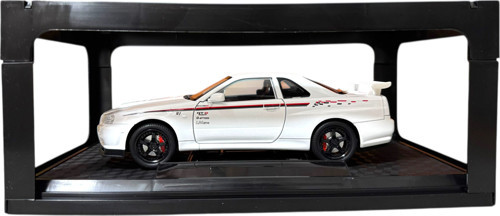 1:24 Metal Model Koleksiyon Araba Nissan Skyline GT-R R34 Beyaz 19 Cm (Döner Ön Tekerler)