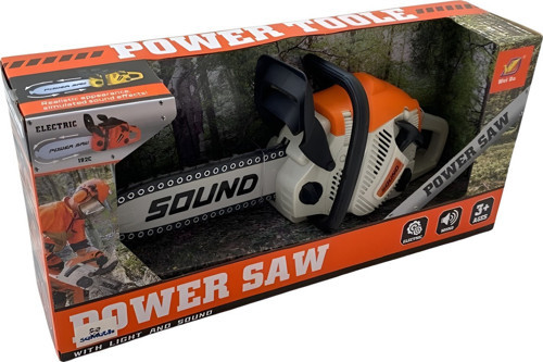 Pilli Gerçekçi Sesli Hareketli Dişli Odun Kesme Oyuncak Testere