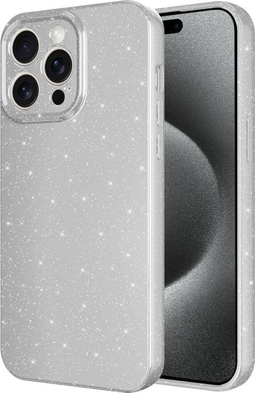 iPhone 15 Pro Kılıf Kamera Korumalı Simli Lüks Koton Kılıf