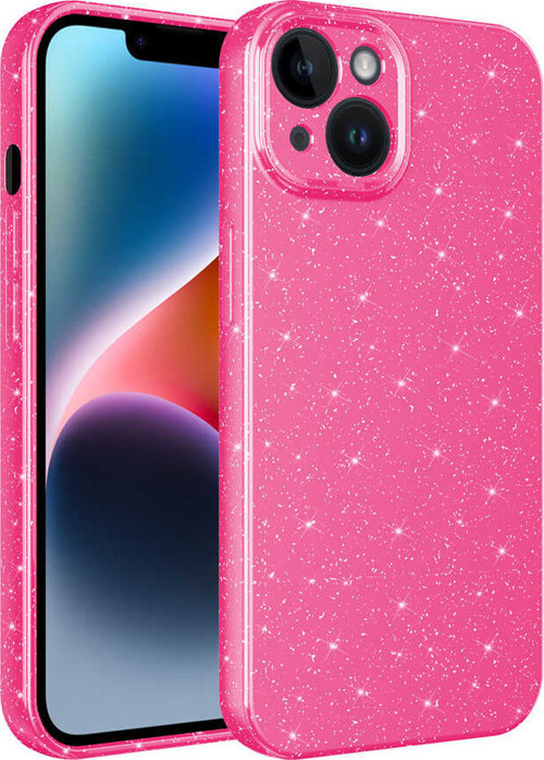 Apple iPhone 14 Kılıf Kamera Korumalı Simli Lüks Koton Kılıf