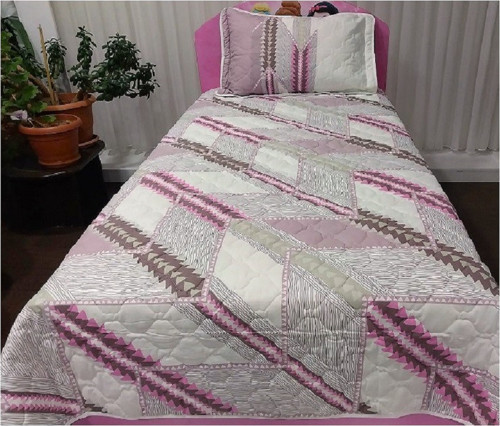 KAPİTONELİ RANFORCE YATAK ÖRTÜSÜ SETİ-TEK KİŞİLİK -BERA V1-ANTRASİT