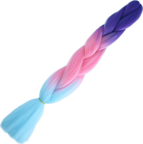 Afrika Örgülük Ombreli Sentetik Saç 100 Gr. / Mor / Açık Pembe / Açık Mavi