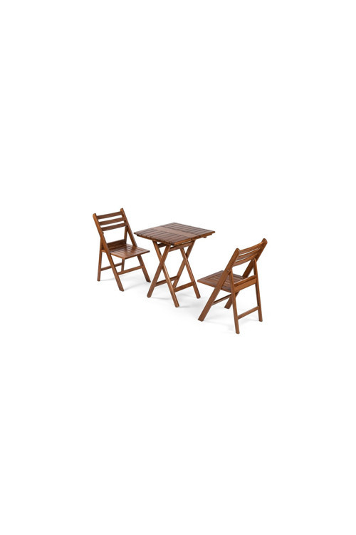 İspanya - Atina Balkon Takım (Masa 60x60) - Katlanır, Ahşap Bahçe, Teras, Balkon Takım