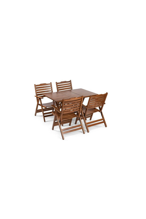 Madrid Takım (Masa 80x120) - Katlanır, Ahşap Bahçe, Teras, Balkon Takım