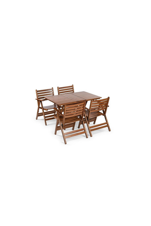 London Takım (Masa 70x120) - Katlanır, Ahşap Bahçe, Teras, Balkon Takım