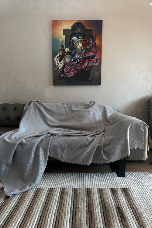 Kadife Şönil Koltuk Örtüsü, Kaymaz Kanepe Örtüsü, Koltuk Şalı (180 x 220cm)