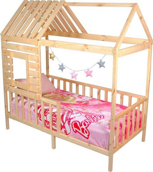 Montessori Yatak Çocuk Yatak Pencereli Çatılı Çam 90x190 Elit
