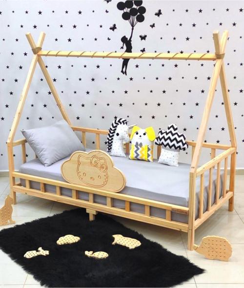 Markaawm Montessori Yatak Çocuk Karyola Doğal Çam Kity Nirvana