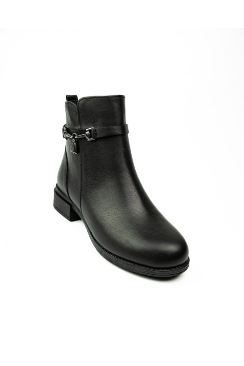 10112 Mym Siyah Deri Kadın Bot