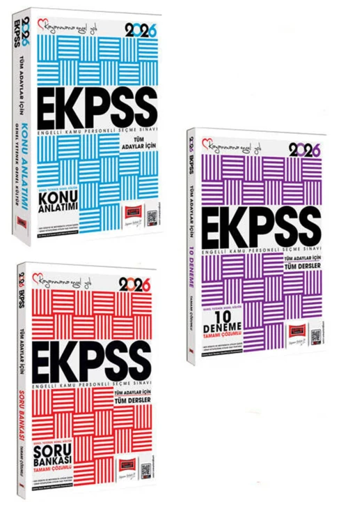 Yargı 2026 Tüm Adaylar İçin EKPSS GK-GY Tüm Dersler Konu-Soru-Deneme Seti (3 Kitap)